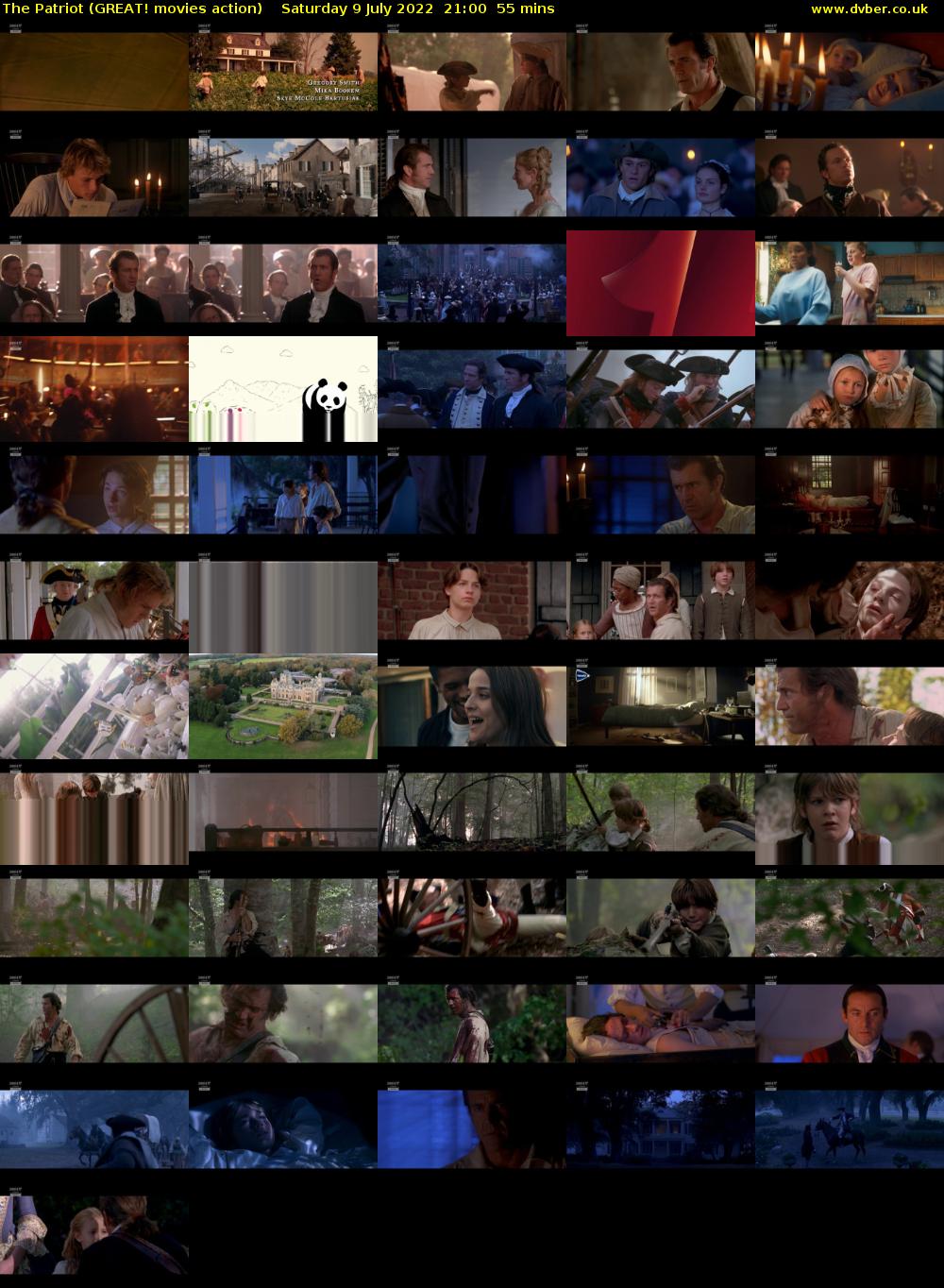The Patriot (GREAT! movies action) Saturday 9 July 2022 21:00 - 21:55