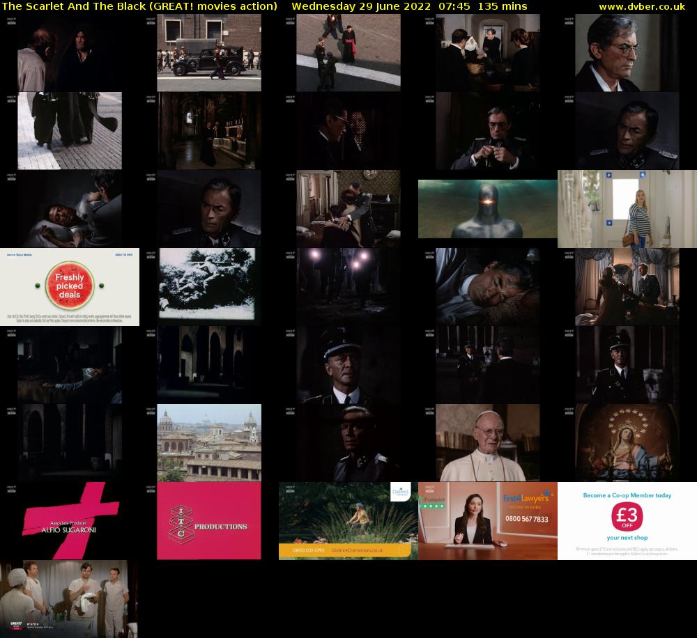 The Scarlet And The Black (GREAT! movies action) Wednesday 29 June 2022 07:45 - 10:00
