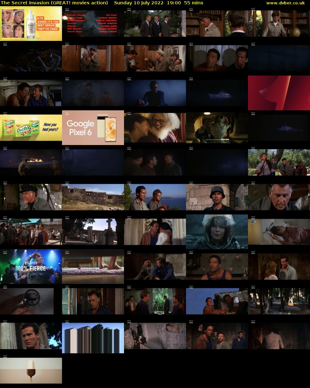 The Secret Invasion (GREAT! movies action) Sunday 10 July 2022 19:00 - 19:55