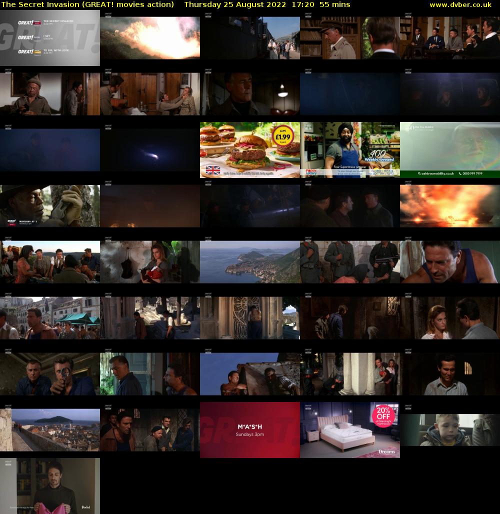 The Secret Invasion (GREAT! movies action) Thursday 25 August 2022 17:20 - 18:15