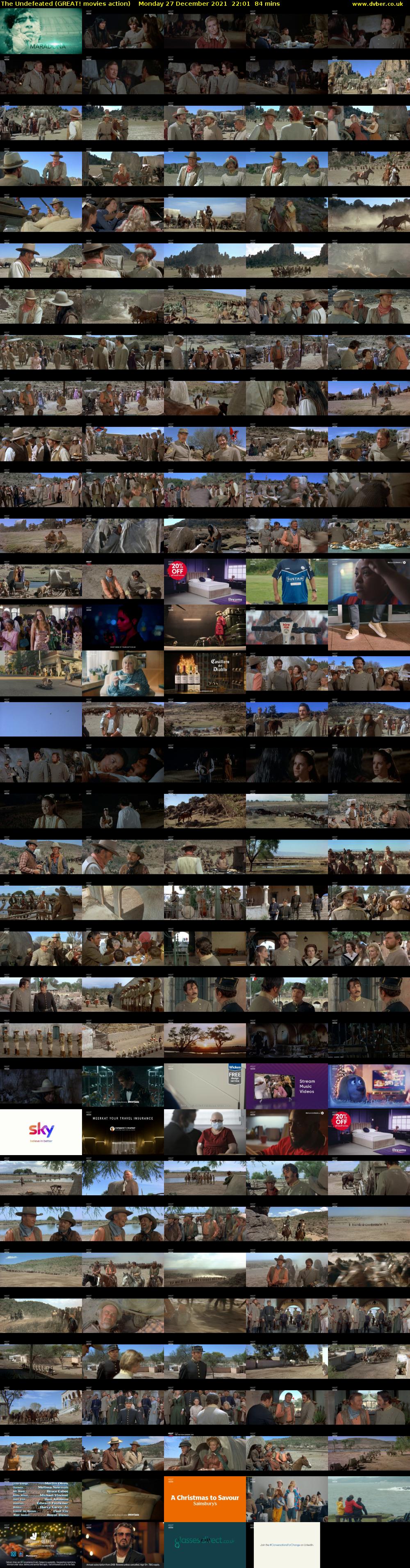 The Undefeated (GREAT! movies action) Monday 27 December 2021 22:01 - 23:25