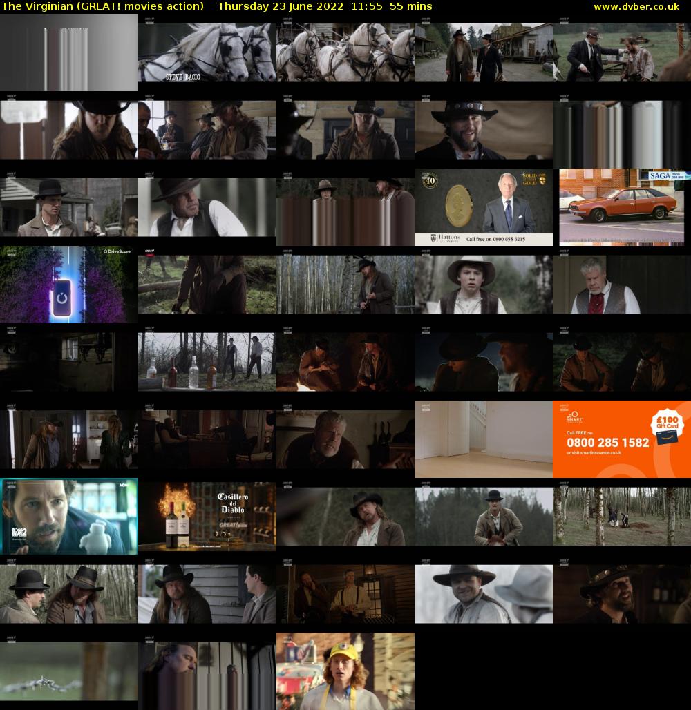The Virginian (GREAT! movies action) Thursday 23 June 2022 11:55 - 12:50
