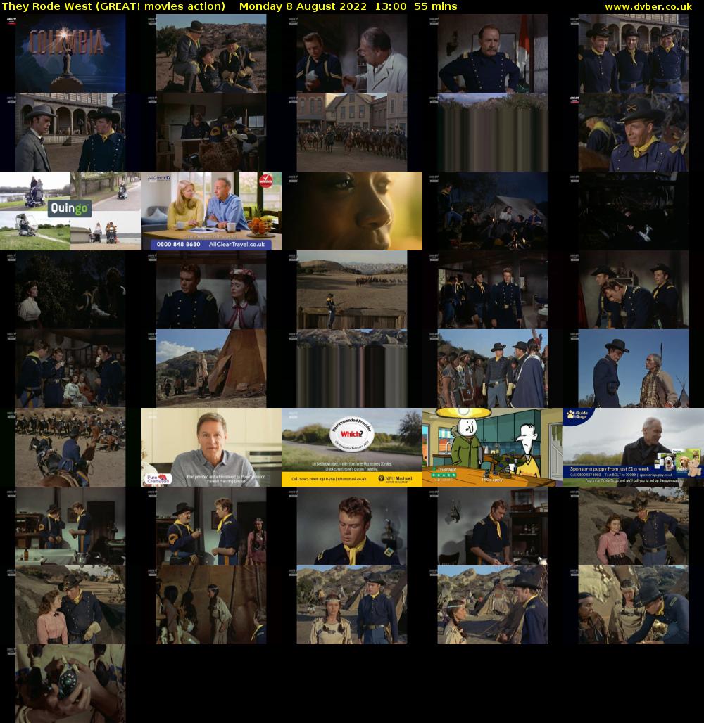 They Rode West (GREAT! movies action) Monday 8 August 2022 13:00 - 13:55
