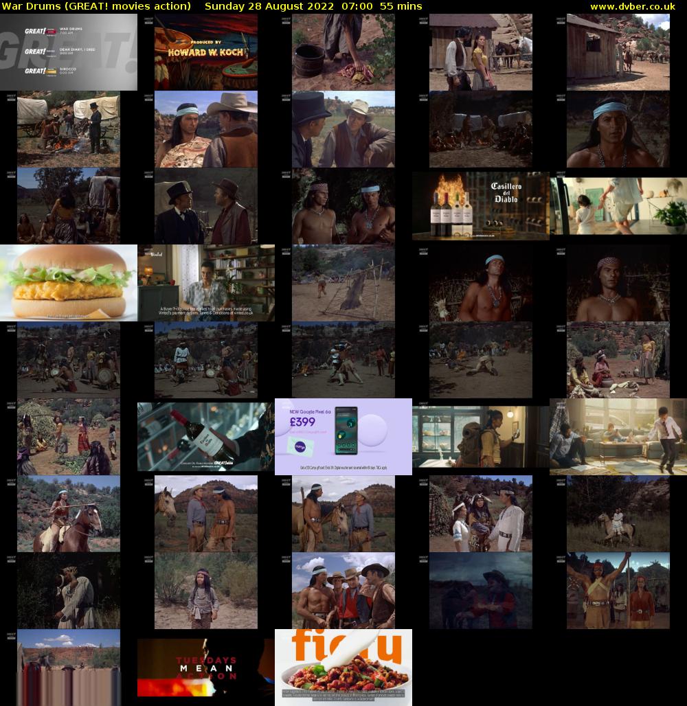 War Drums (GREAT! movies action) Sunday 28 August 2022 07:00 - 07:55