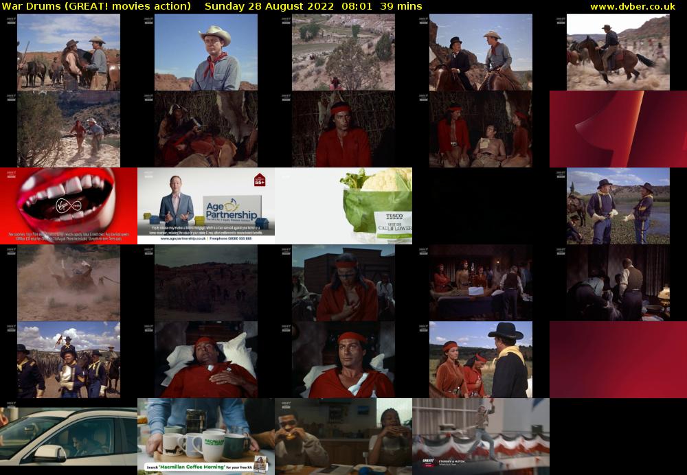 War Drums (GREAT! movies action) Sunday 28 August 2022 08:01 - 08:40