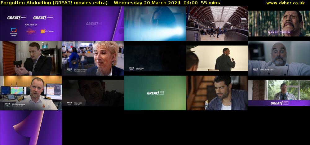 Forgotten Abduction (GREAT! movies extra) Wednesday 20 March 2024 04:00 - 04:55