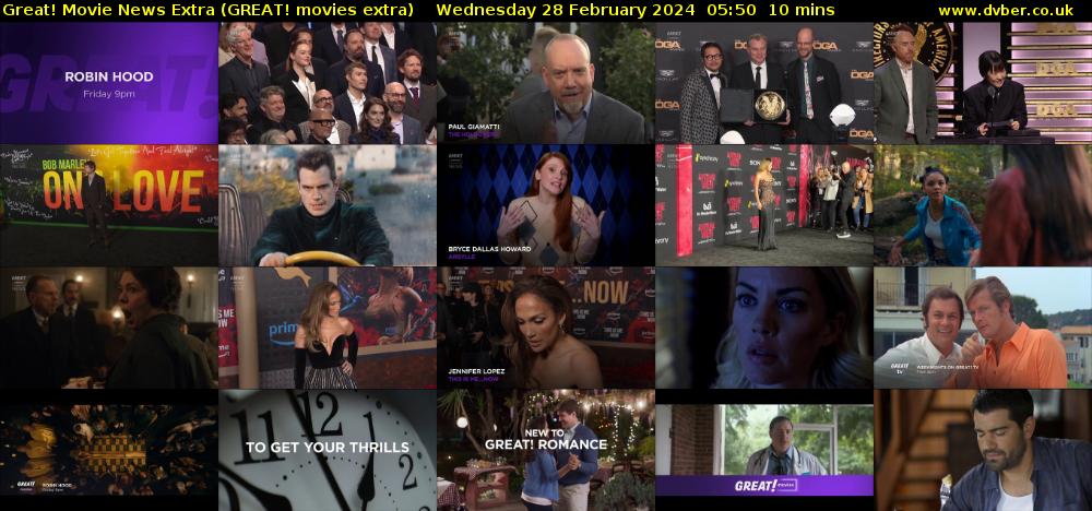 Great! Movie News Extra (GREAT! movies extra) Wednesday 28 February 2024 05:50 - 06:00