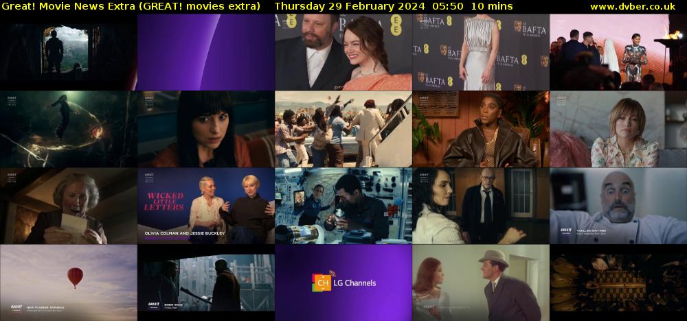 Great! Movie News Extra (GREAT! movies extra) Thursday 29 February 2024 05:50 - 06:00