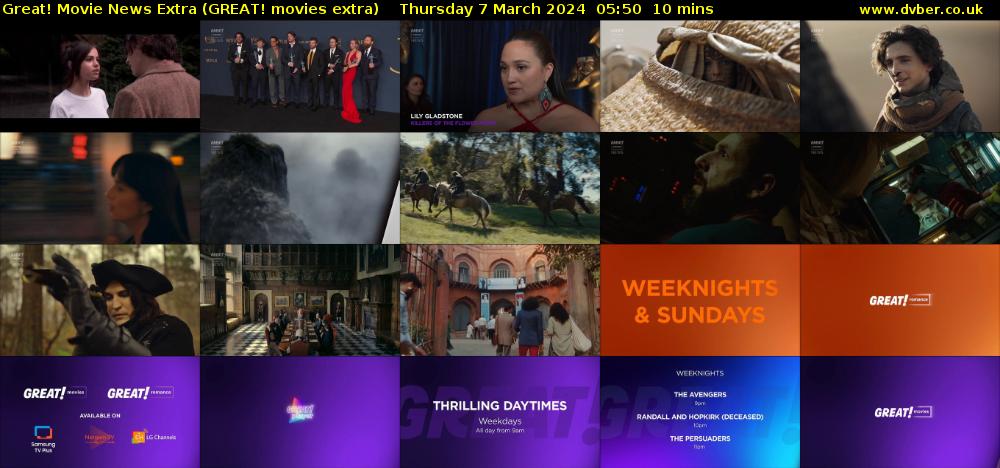 Great! Movie News Extra (GREAT! movies extra) Thursday 7 March 2024 05:50 - 06:00