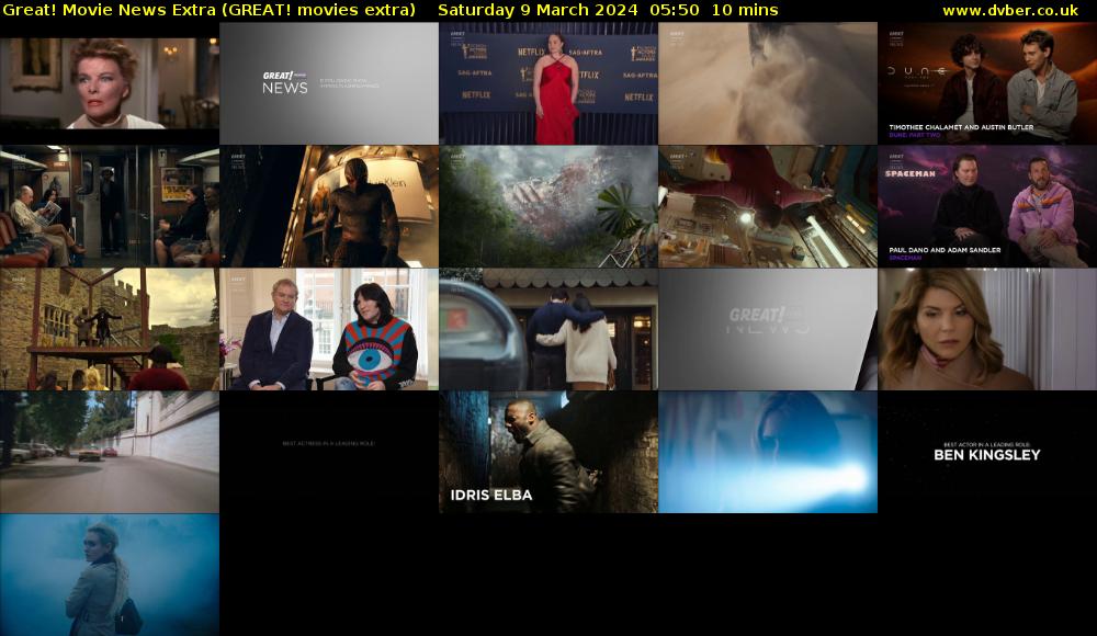 Great! Movie News Extra (GREAT! movies extra) Saturday 9 March 2024 05:50 - 06:00