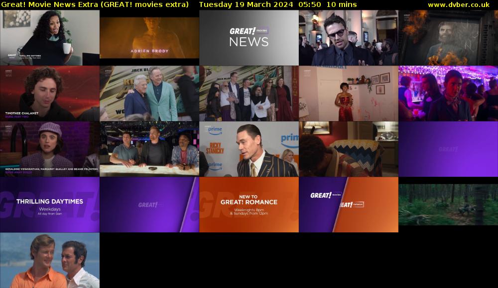 Great! Movie News Extra (GREAT! movies extra) Tuesday 19 March 2024 05:50 - 06:00