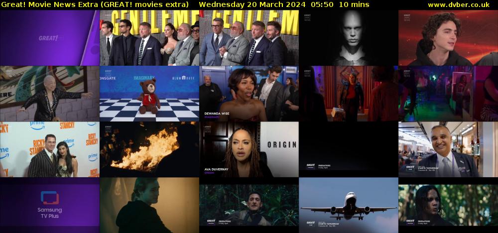 Great! Movie News Extra (GREAT! movies extra) Wednesday 20 March 2024 05:50 - 06:00