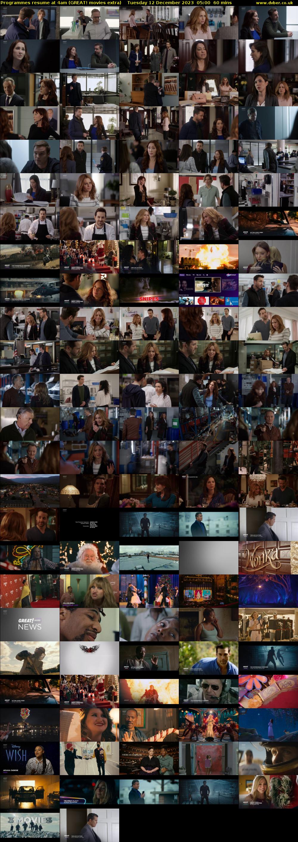 Programmes resume at 4am (GREAT! movies extra) Tuesday 12 December 2023 05:00 - 06:00