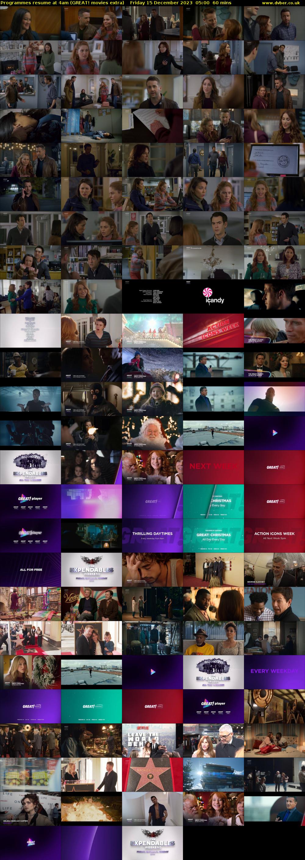 Programmes resume at 4am (GREAT! movies extra) Friday 15 December 2023 05:00 - 06:00