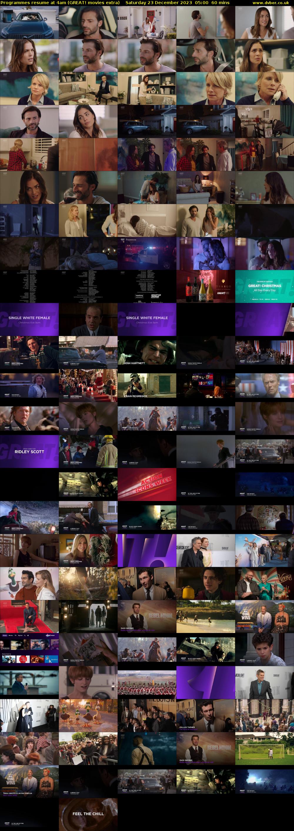 Programmes resume at 4am (GREAT! movies extra) Saturday 23 December 2023 05:00 - 06:00