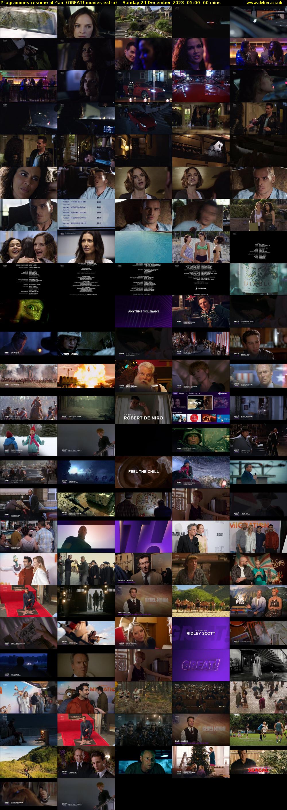 Programmes resume at 4am (GREAT! movies extra) Sunday 24 December 2023 05:00 - 06:00