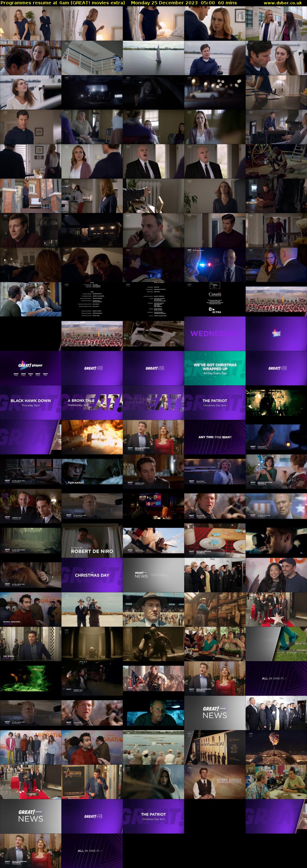 Programmes resume at 4am (GREAT! movies extra) Monday 25 December 2023 05:00 - 06:00