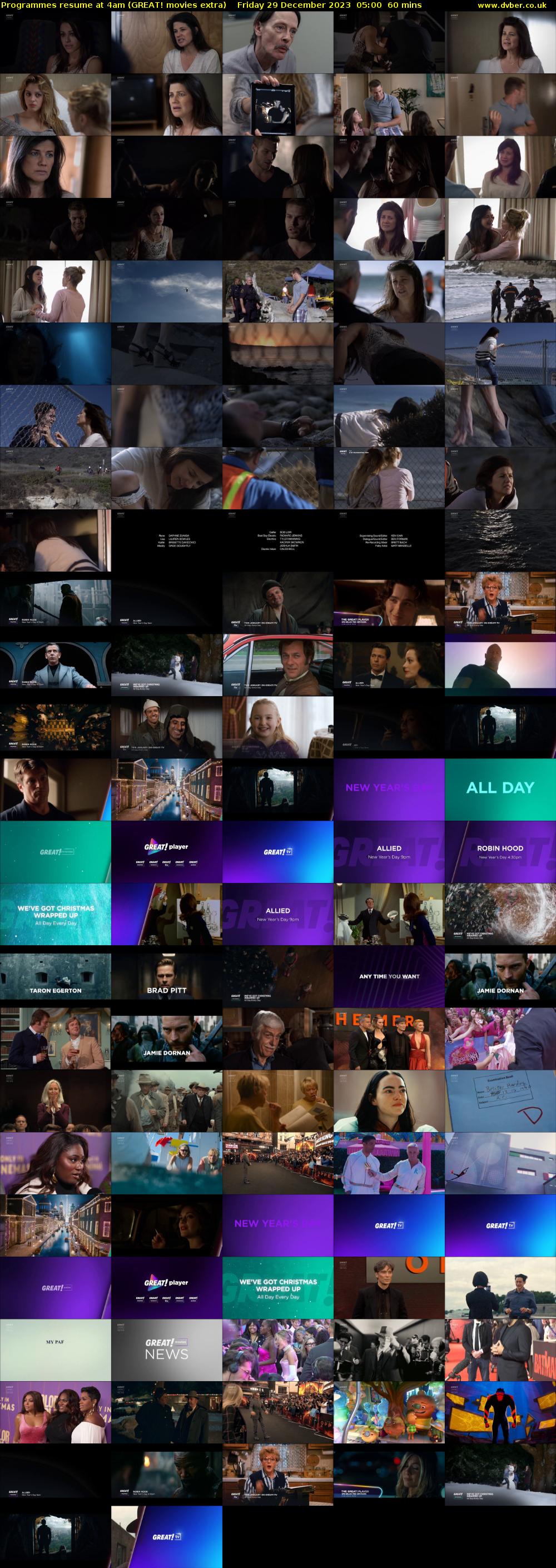 Programmes resume at 4am (GREAT! movies extra) Friday 29 December 2023 05:00 - 06:00