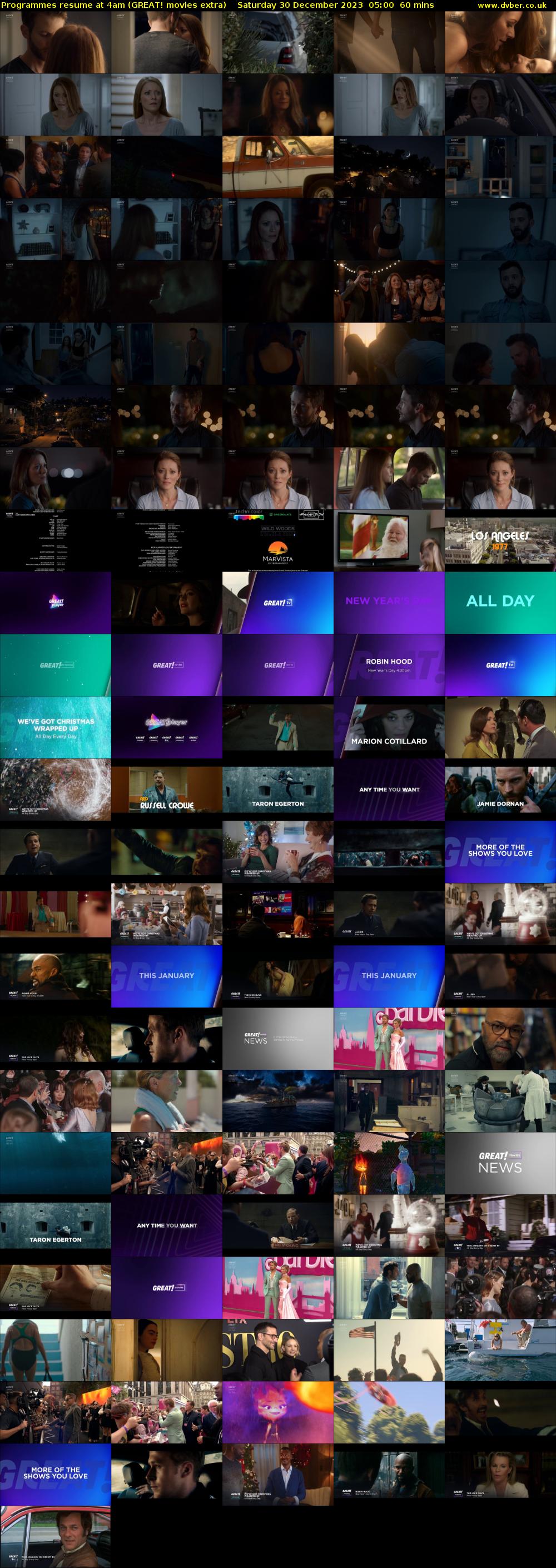 Programmes resume at 4am (GREAT! movies extra) Saturday 30 December 2023 05:00 - 06:00