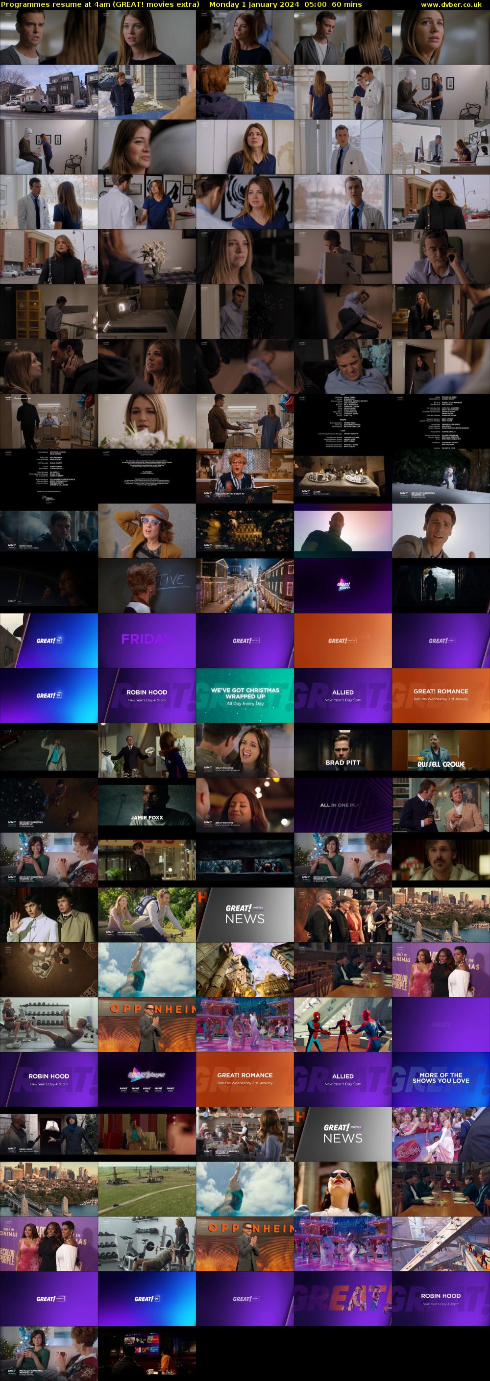 Programmes resume at 4am (GREAT! movies extra) Monday 1 January 2024 05:00 - 06:00