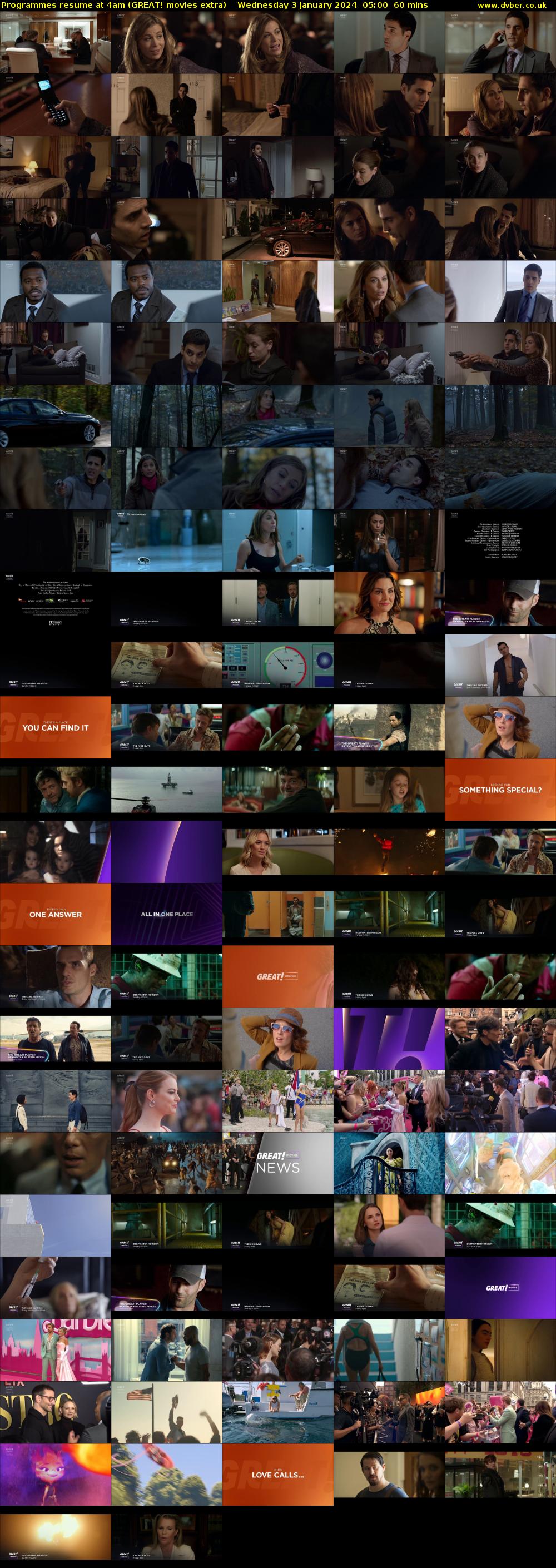 Programmes resume at 4am (GREAT! movies extra) Wednesday 3 January 2024 05:00 - 06:00