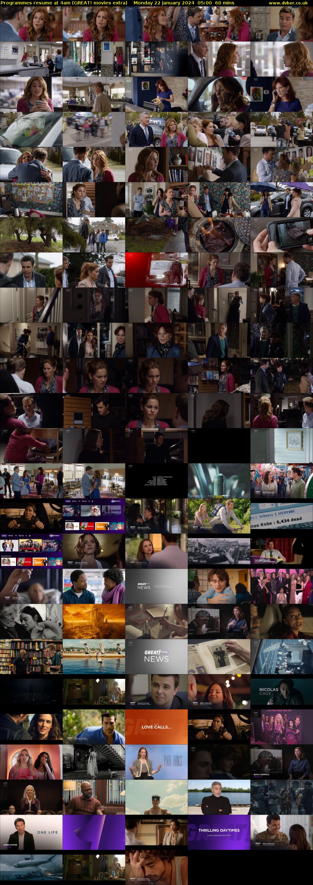 Programmes resume at 4am (GREAT! movies extra) Monday 22 January 2024 05:00 - 06:00