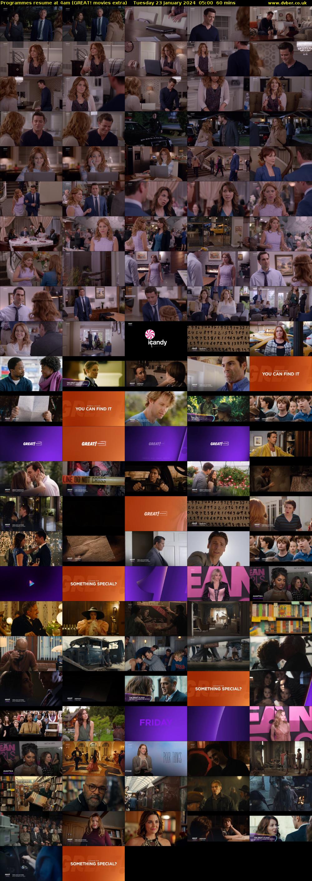 Programmes resume at 4am (GREAT! movies extra) Tuesday 23 January 2024 05:00 - 06:00