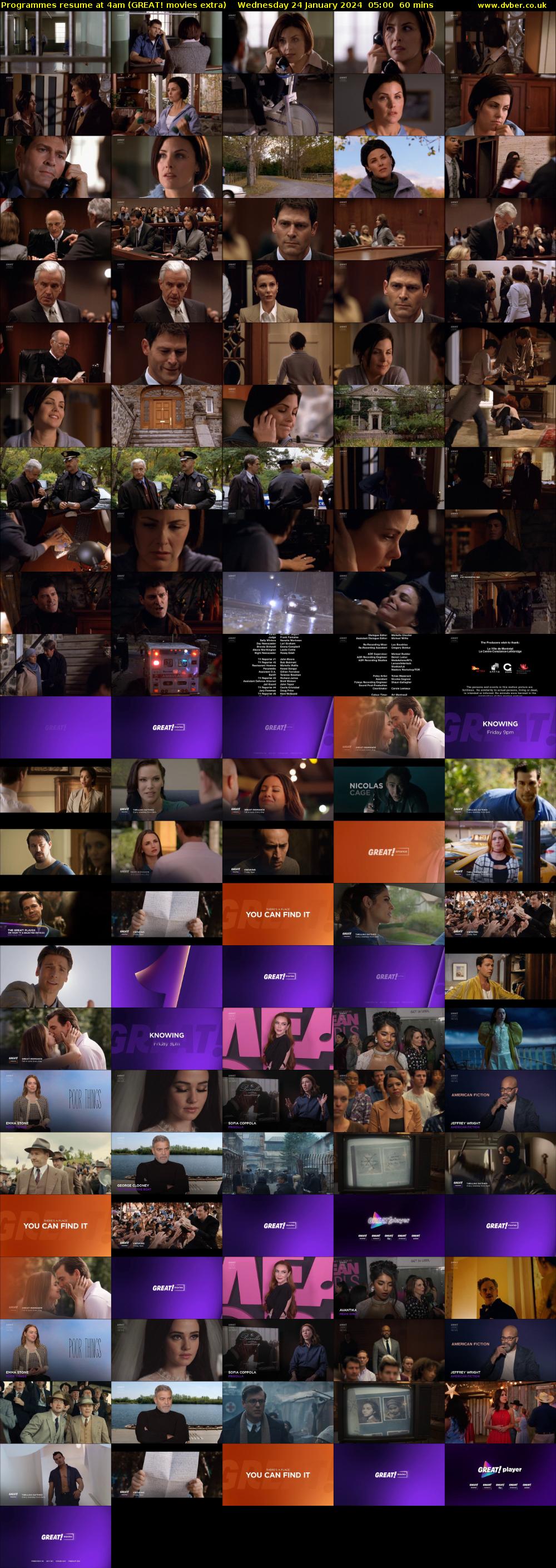 Programmes resume at 4am (GREAT! movies extra) Wednesday 24 January 2024 05:00 - 06:00