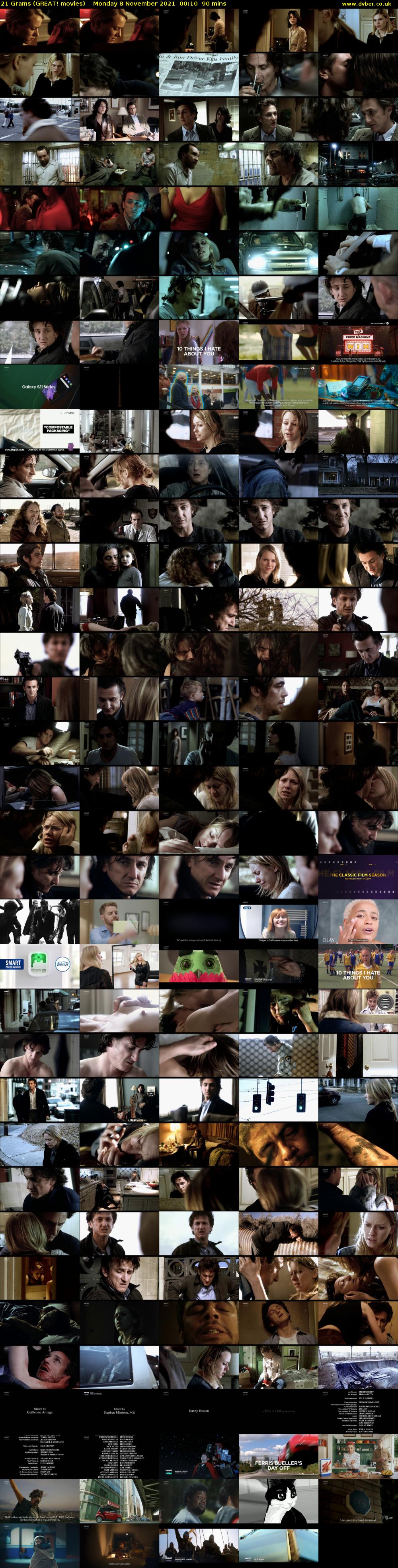 21 Grams (GREAT! movies) Monday 8 November 2021 00:10 - 01:40