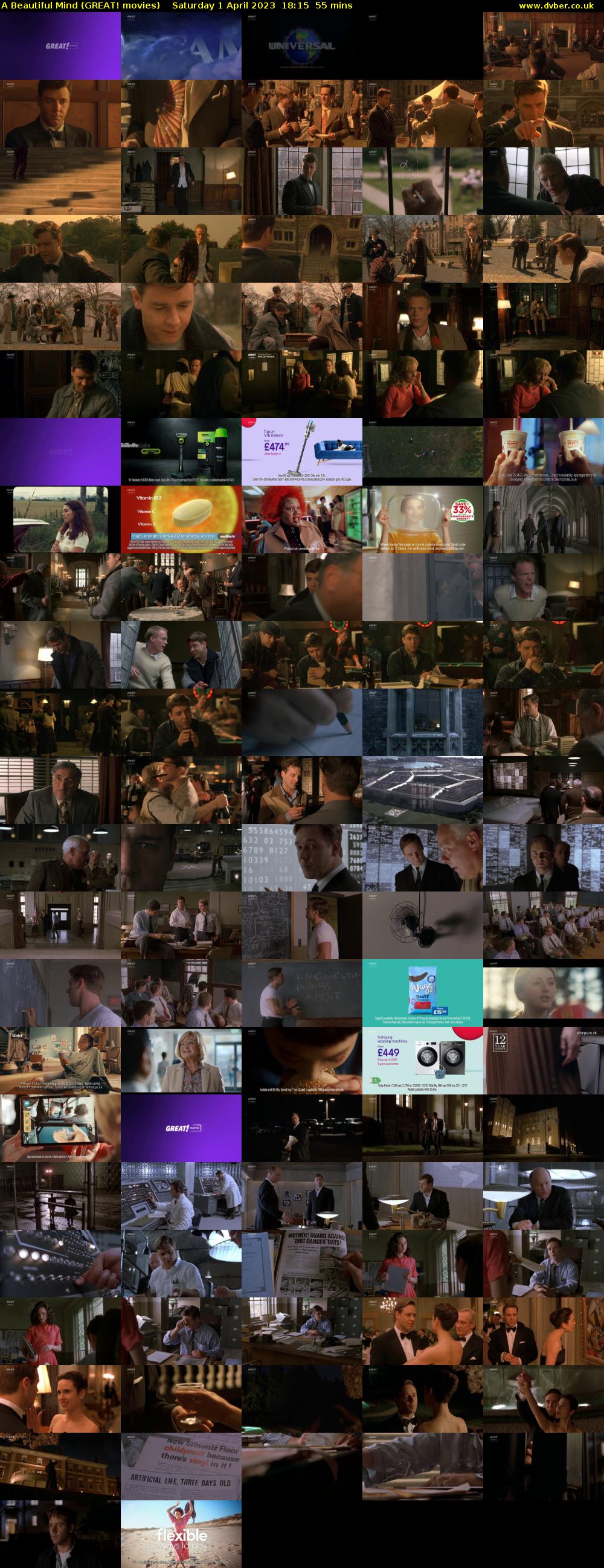 A Beautiful Mind (GREAT! movies) Saturday 1 April 2023 18:15 - 19:10