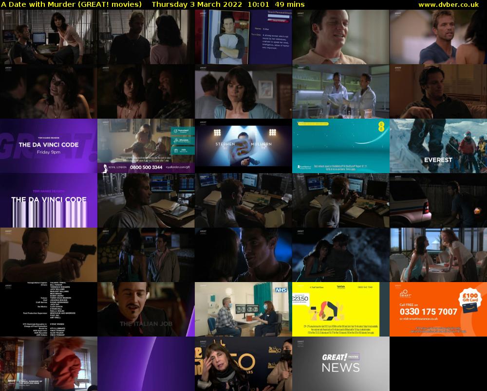 A Date with Murder (GREAT! movies) Thursday 3 March 2022 10:01 - 10:50