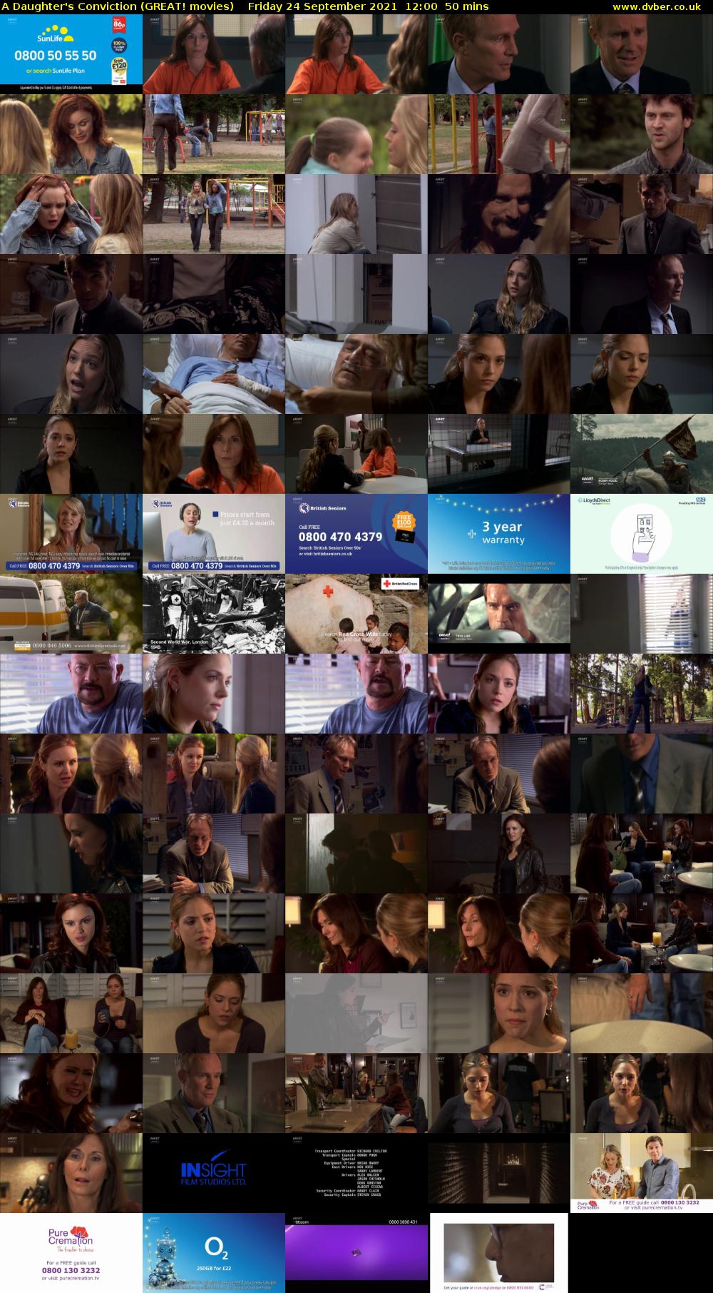 A Daughter's Conviction (GREAT! movies) Friday 24 September 2021 12:00 - 12:50