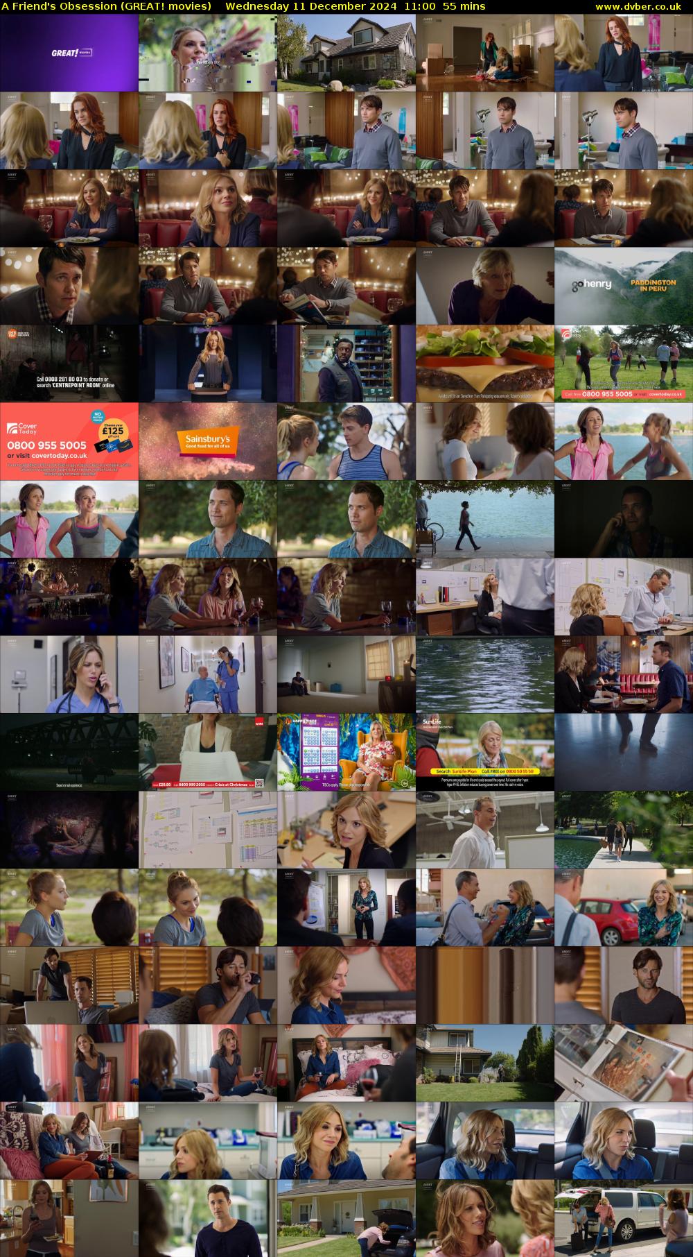 A Friend's Obsession (GREAT! movies) Wednesday 11 December 2024 11:00 - 11:55