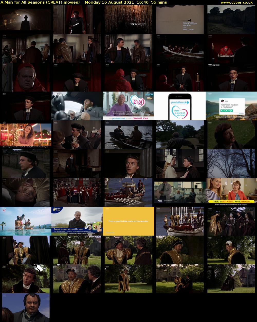 A Man for All Seasons (GREAT! movies) Monday 16 August 2021 16:40 - 17:35