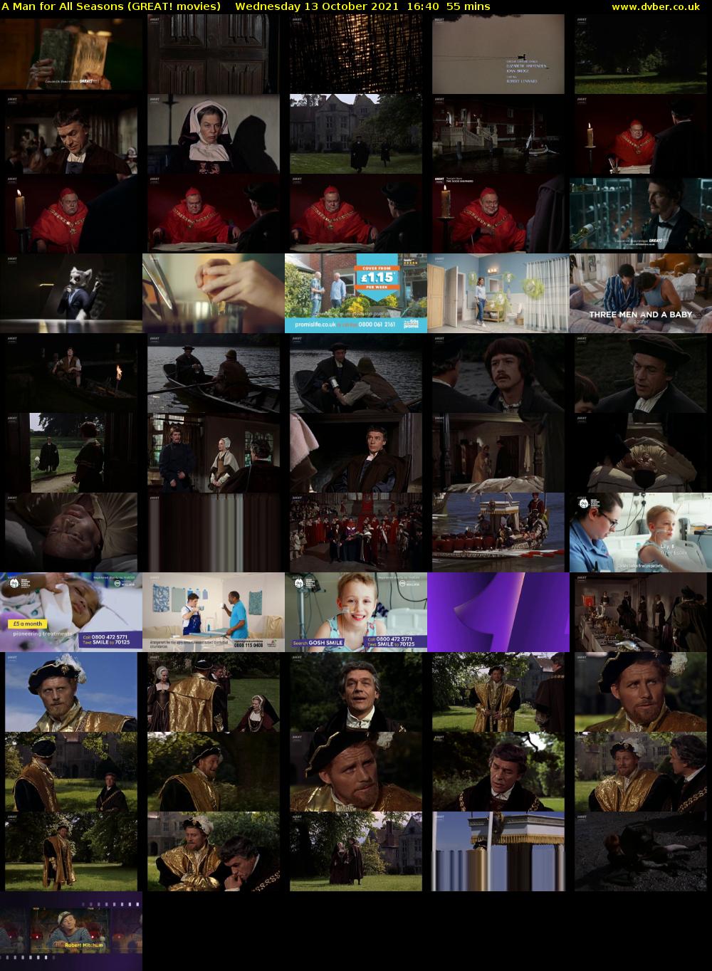 A Man for All Seasons (GREAT! movies) Wednesday 13 October 2021 16:40 - 17:35