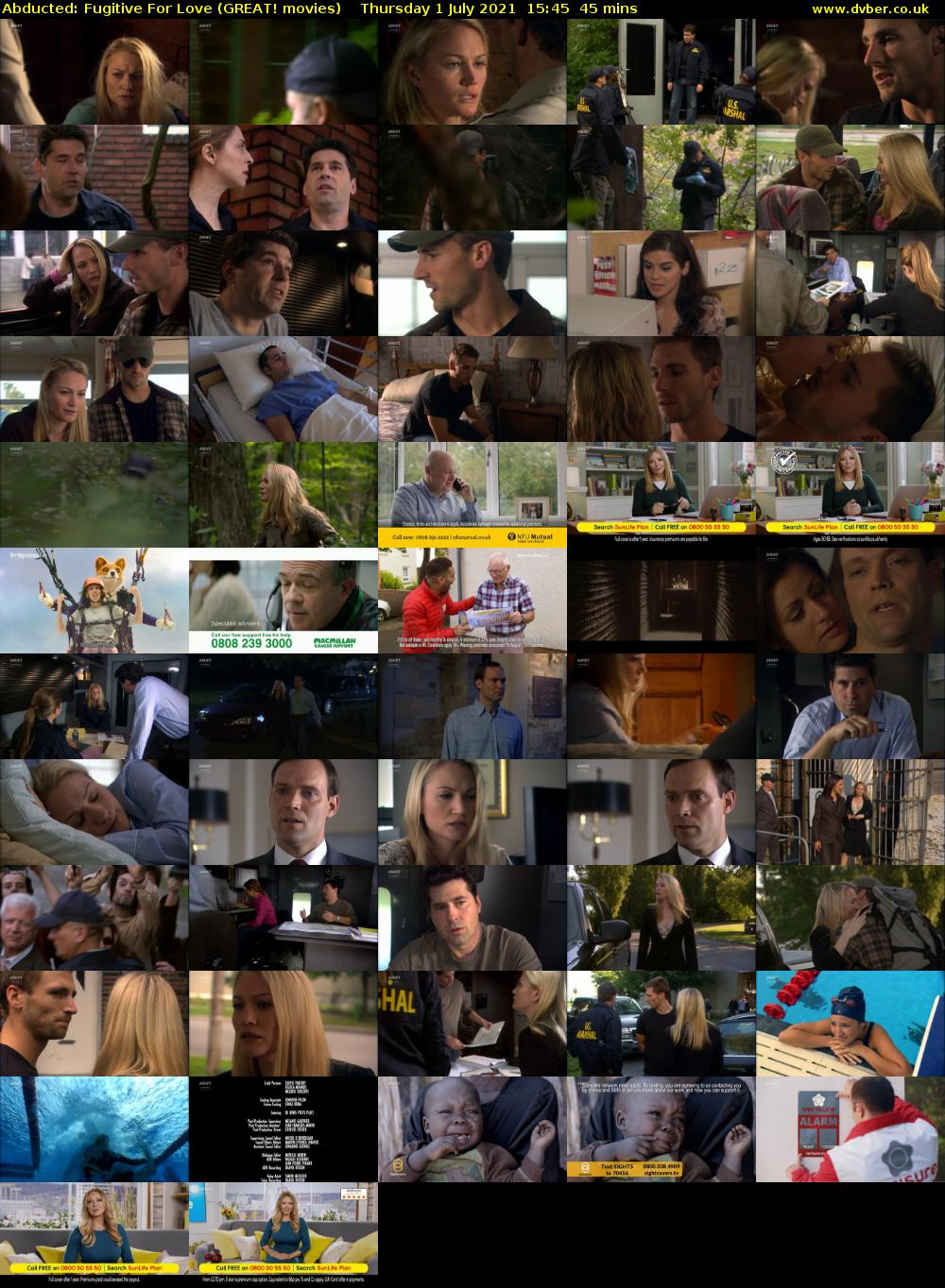 Abducted: Fugitive For Love (GREAT! movies) Thursday 1 July 2021 15:45 - 16:30