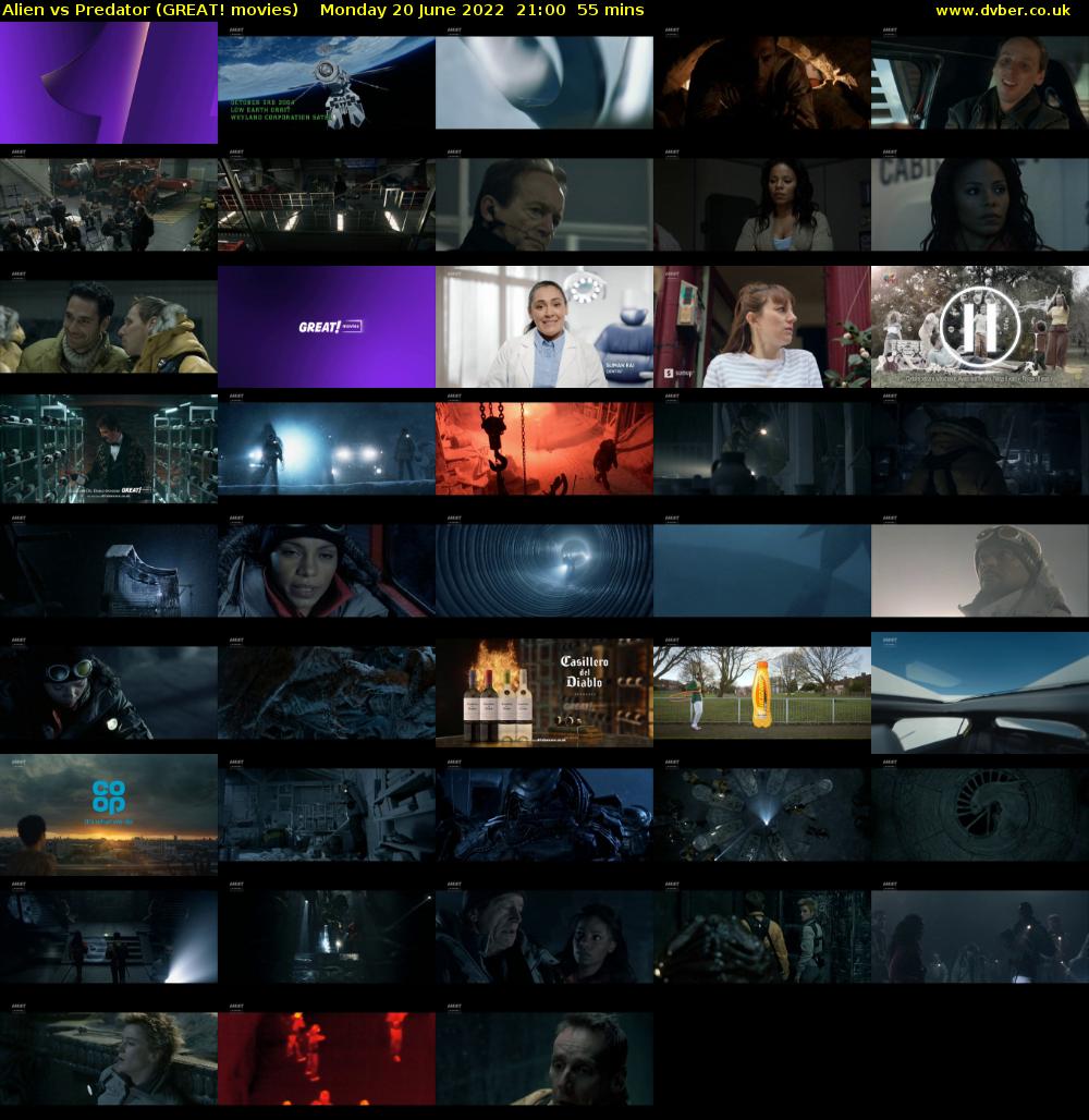 Alien vs Predator (GREAT! movies) Monday 20 June 2022 21:00 - 21:55