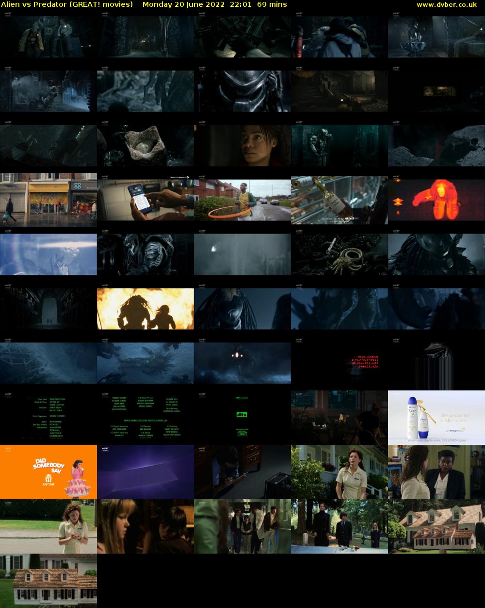 Alien vs Predator (GREAT! movies) Monday 20 June 2022 22:01 - 23:10
