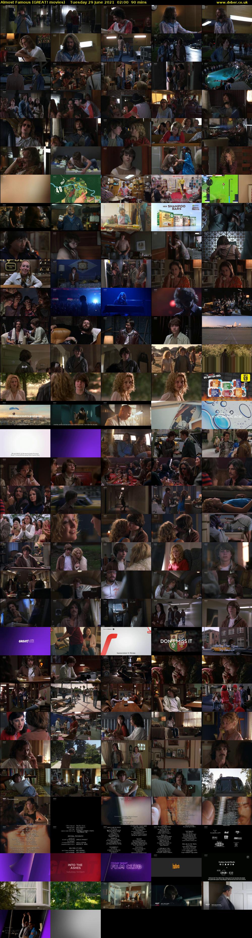 Almost Famous (GREAT! movies) Tuesday 29 June 2021 02:00 - 03:30