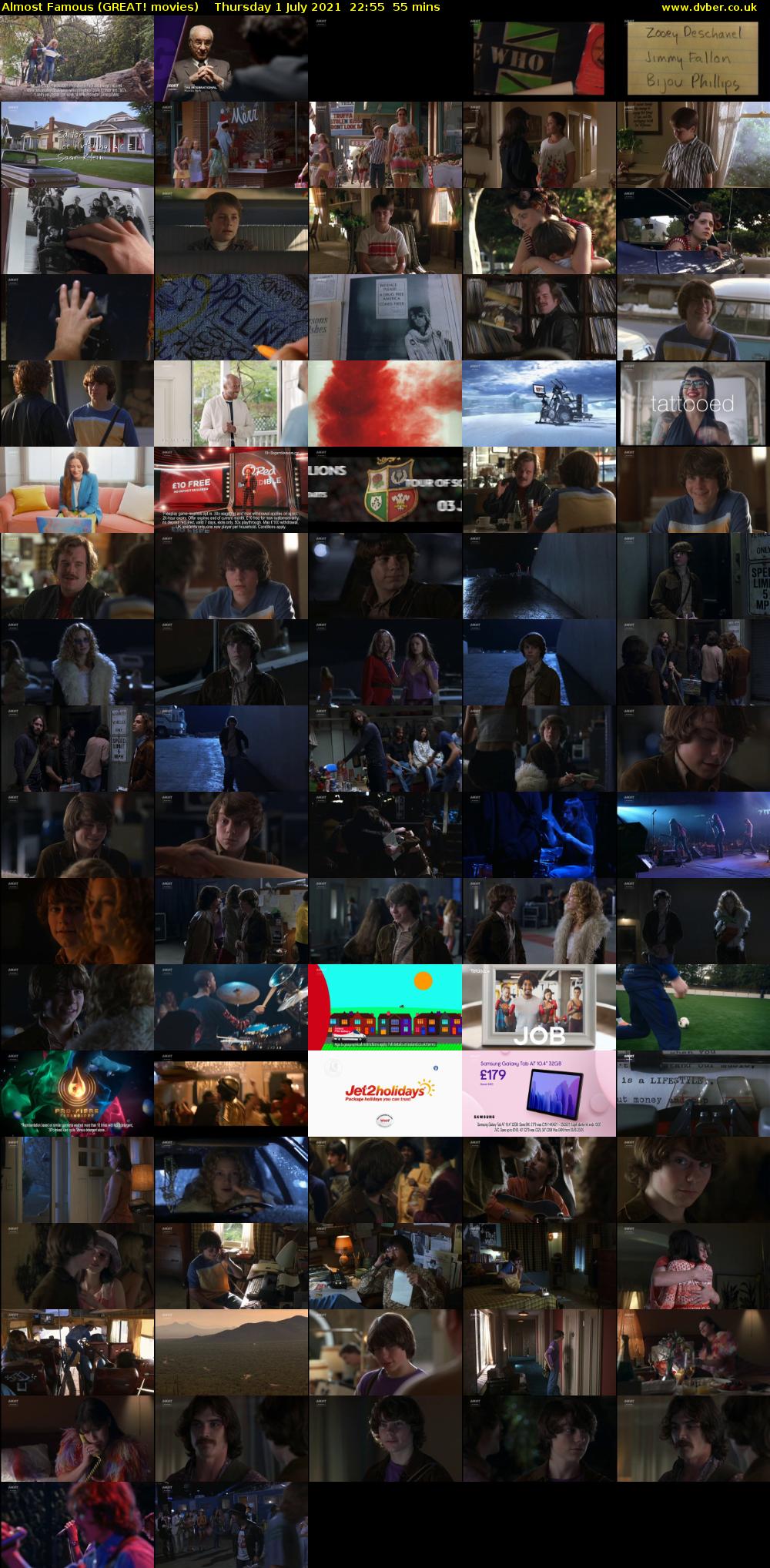 Almost Famous (GREAT! movies) Thursday 1 July 2021 22:55 - 23:50