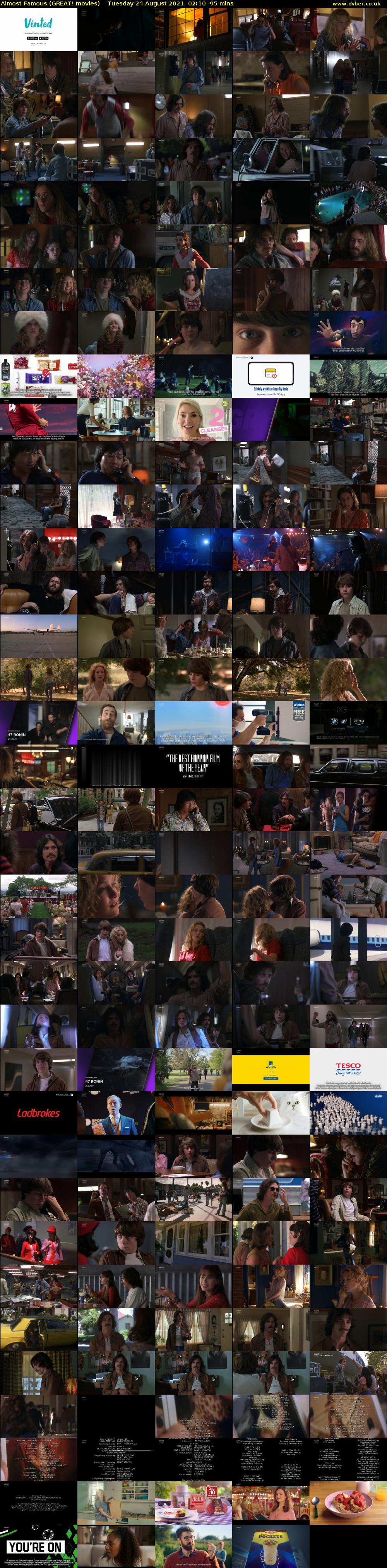 Almost Famous (GREAT! movies) Tuesday 24 August 2021 02:10 - 03:45