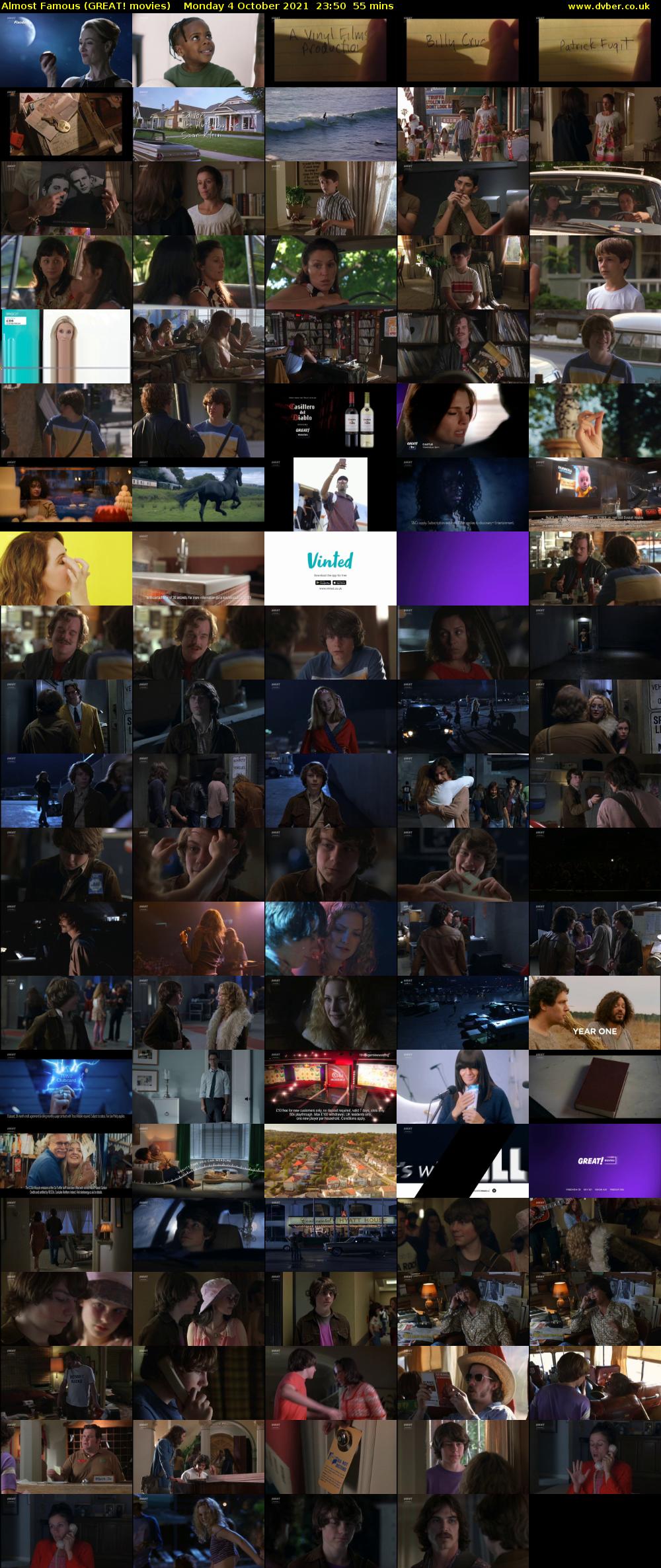 Almost Famous (GREAT! movies) Monday 4 October 2021 23:50 - 00:45