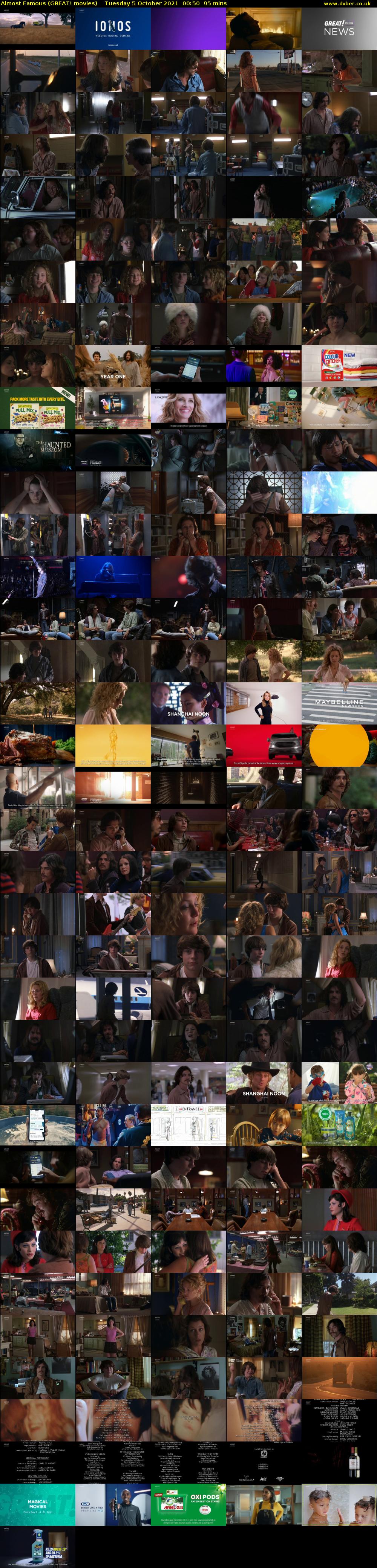 Almost Famous (GREAT! movies) Tuesday 5 October 2021 00:50 - 02:25