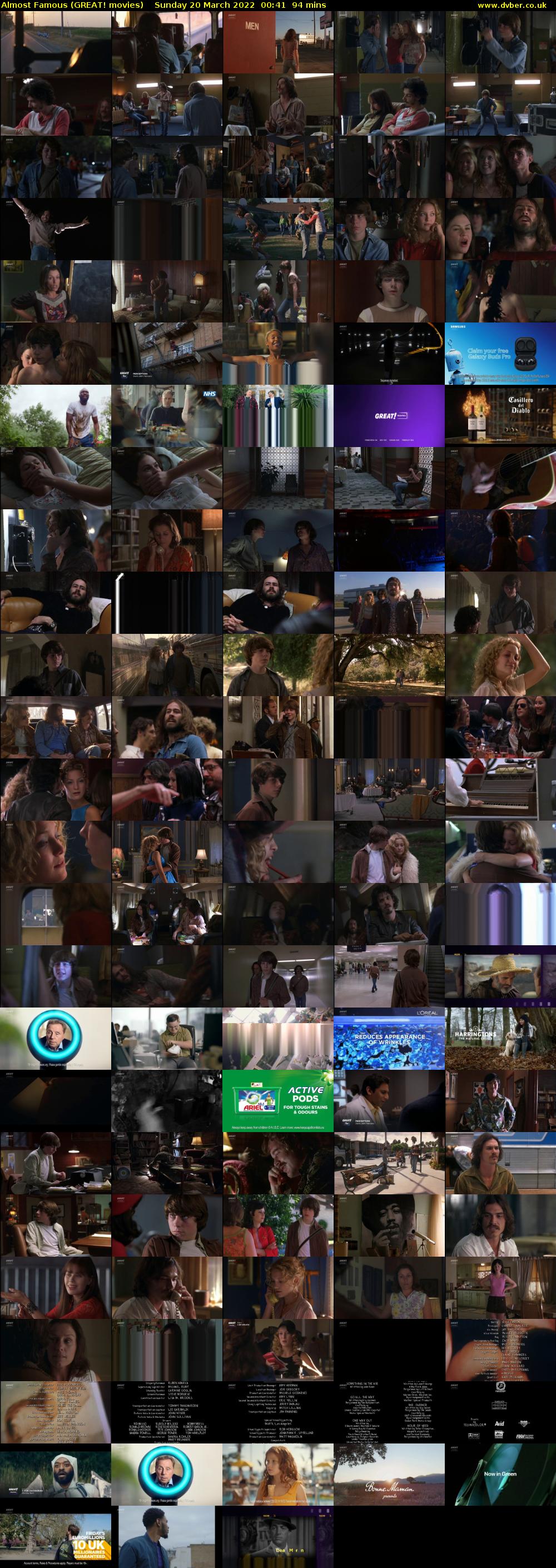 Almost Famous (GREAT! movies) Sunday 20 March 2022 00:41 - 02:15