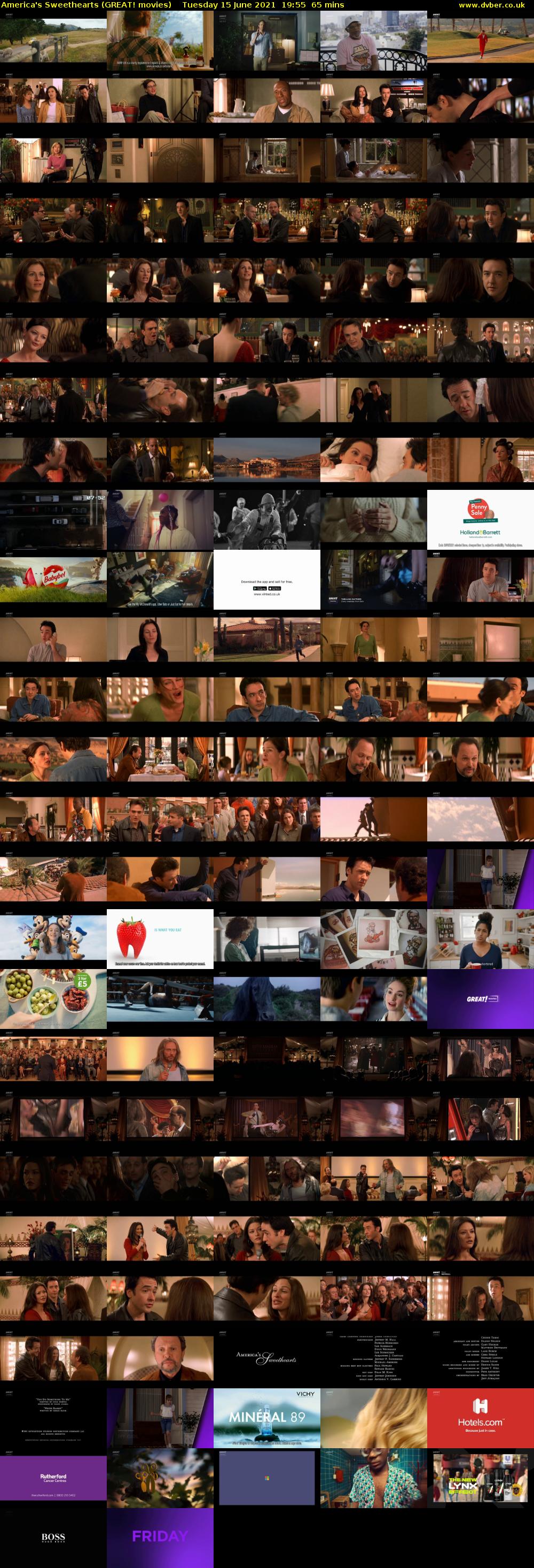 America's Sweethearts (GREAT! movies) Tuesday 15 June 2021 19:55 - 21:00