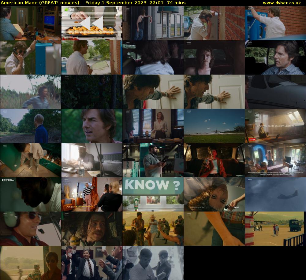 American Made (GREAT! movies) Friday 1 September 2023 22:01 - 23:15