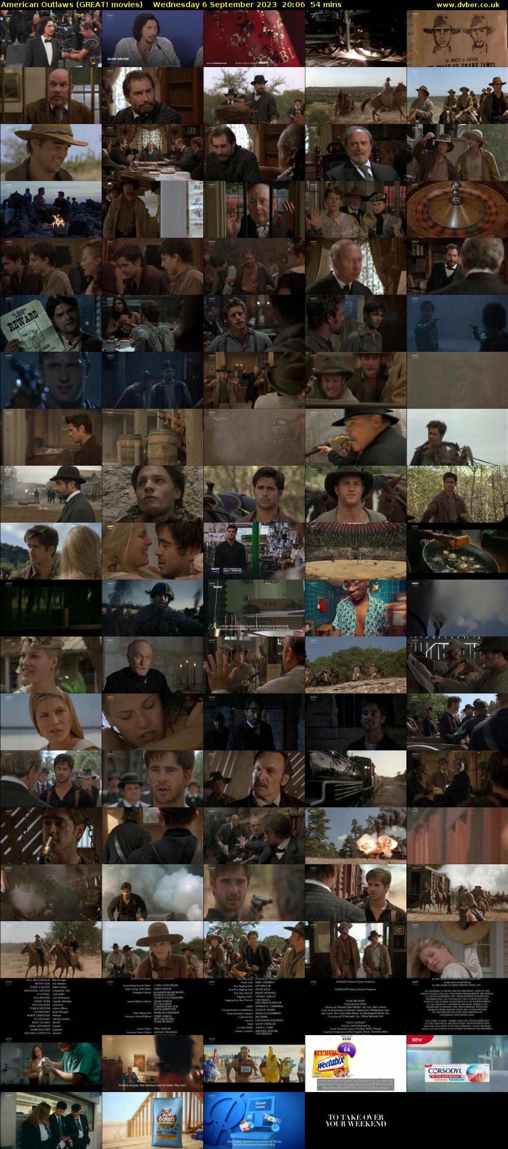American Outlaws (GREAT! movies) Wednesday 6 September 2023 20:06 - 21:00