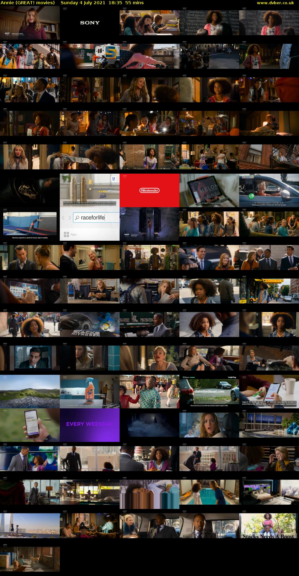 Annie (GREAT! movies) Sunday 4 July 2021 18:35 - 19:30