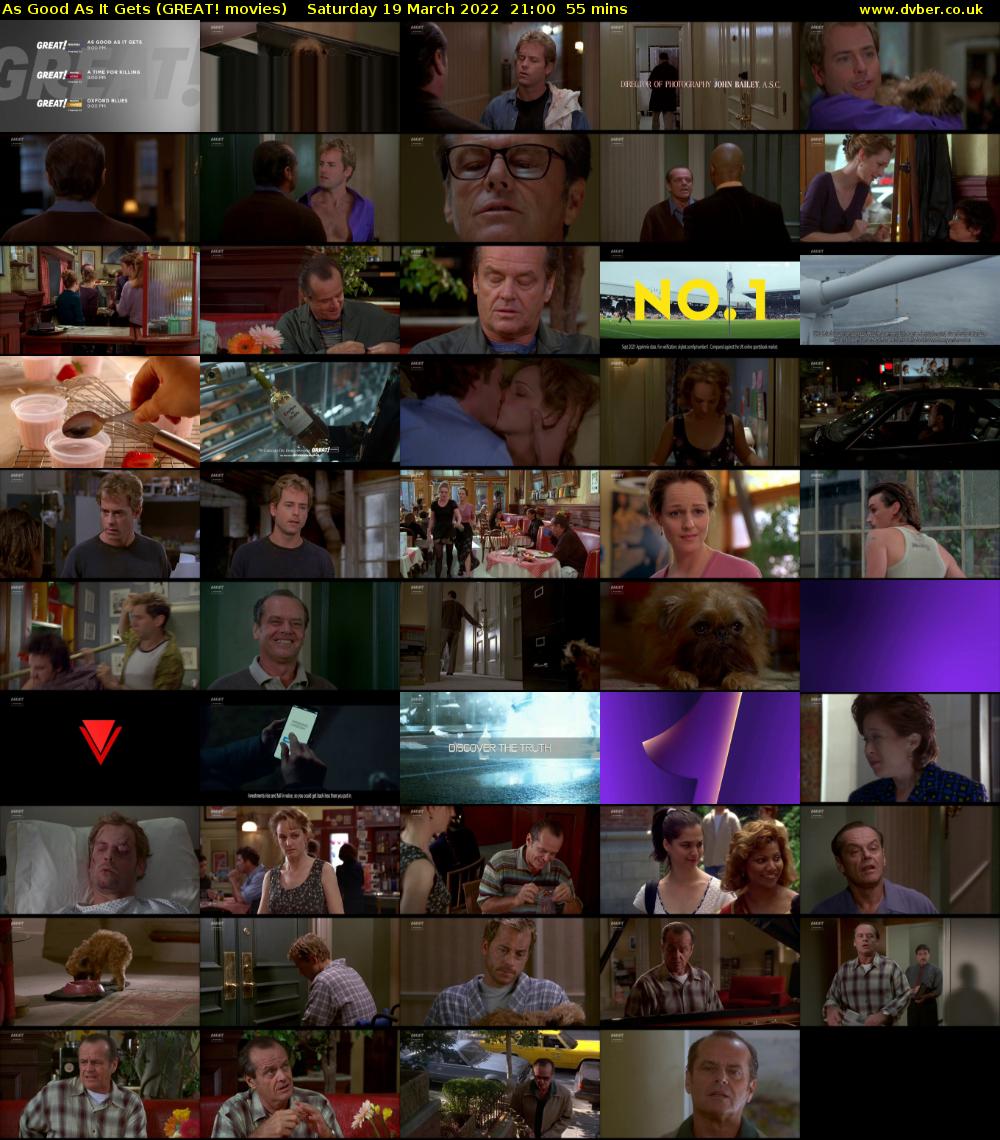 As Good As It Gets (GREAT! movies) Saturday 19 March 2022 21:00 - 21:55