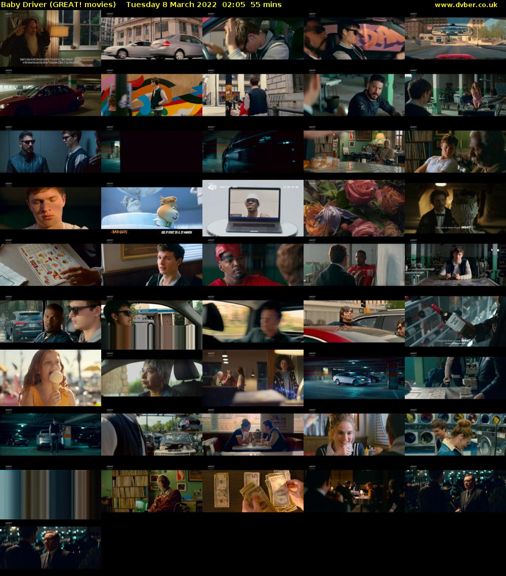 Baby Driver (GREAT! movies) Tuesday 8 March 2022 02:05 - 03:00